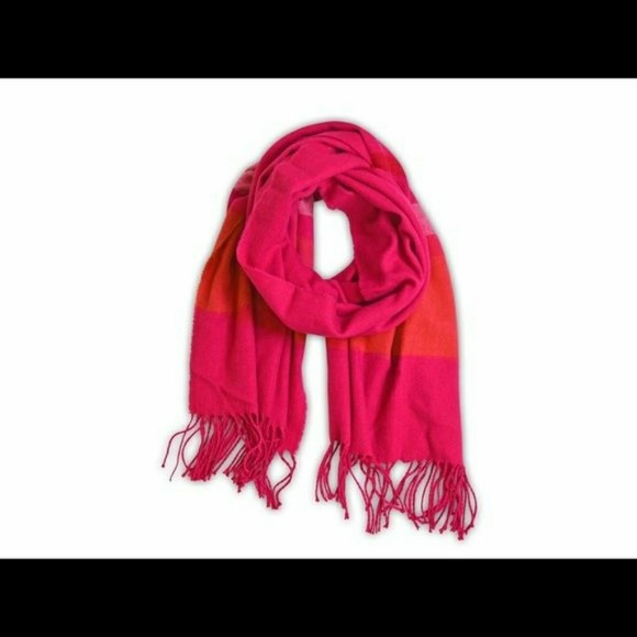 Cozy Soft Hot Pink Striped Oversized Scarf - Picture 2 of 2